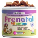 Dog Prenatal Vitamins, 120 Soft Chews Multivitamin, Mom & Puppy Vitamins | Folic Acid, Zinc, B-Complex, DHA & EPA Omegas and Probiotics, Supplement for Pregnant, Nursing Breastfeeding pets