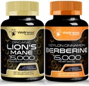 WELLNESS LABSRX Lions Mane Capsules and Berberine Capsules | Bundle