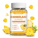 Bromelain Gummies for Women & Men, Vegan, Pineapple Flavor, 60 Gummies | 1000 mg Bromelain with Quercetin, Elderberry, Echinacea, Vitamin C, D3, K2 & Zinc, Sugar Free Formula