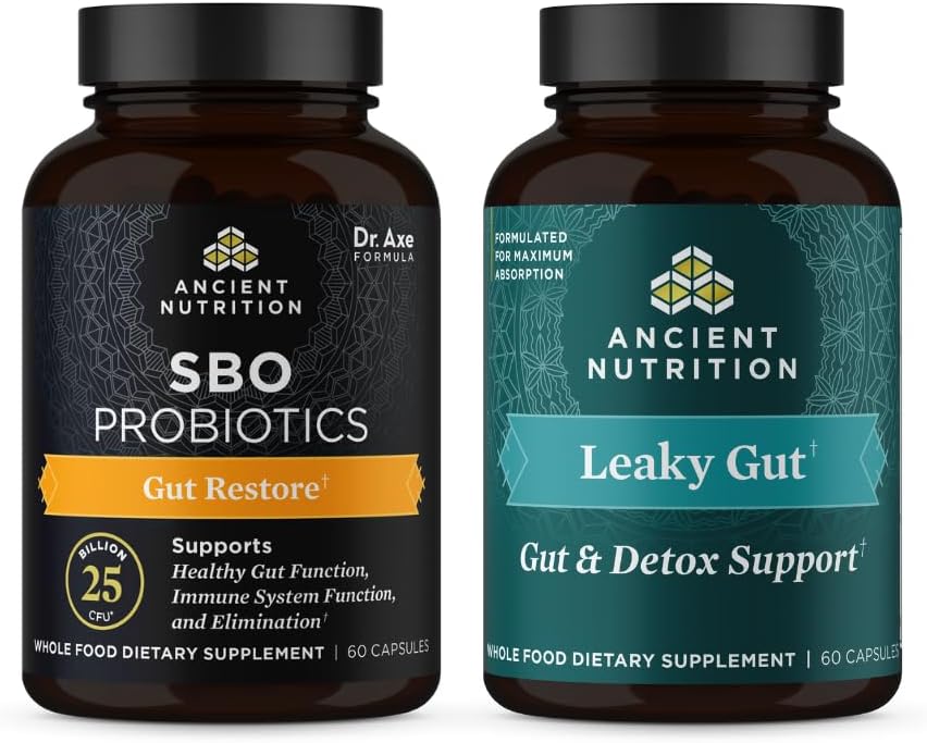 İdman SBO Gut Probiyotiks Capsules, 60 Count + Leaky Gut Capsules, 60 Count