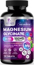 Magnesium Glycinate Supplement - 500mg Magnesium Per Serving - 100% Chelated & Purified - Supports Sleep, Heart Health, & Muscle Strength - Best Absorption Magnesium, Bottled in USA - 120 Tablets