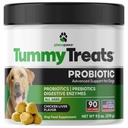 Probiotics for Dogs, 90 Soft Chews - Digestive Health Dog Probiotic 90ct | Gut Health, Diarrhea and Gas Relief, Allergy and Itch Support, Prebiotics, Enzymes, Chicken Flavor, Made in USA