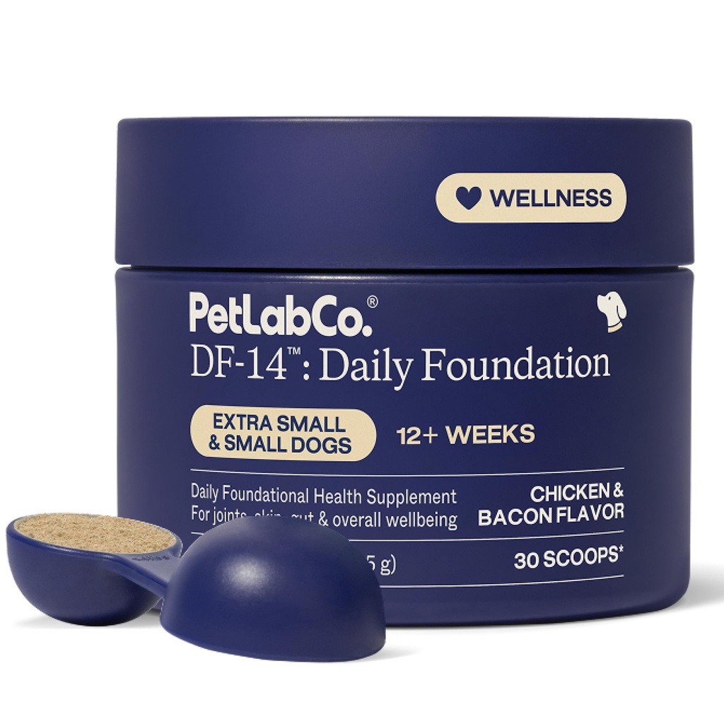PetLab Co. DF-14 Daily Foundation Supplement for Small Dogs | Gut, Joint, Skin, Immune, Heart and Brain Support, Daily Powder, All Breeds