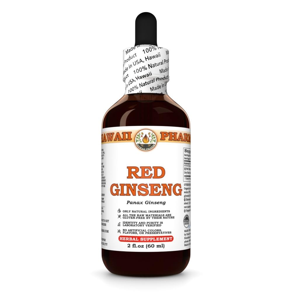 Ginseng (Panax Ginseng) Dry Root Tincture, Made in Hawaii, Raw Materials, All Natural, Vegan, Pure Liquid Extract - 2 fl.oz