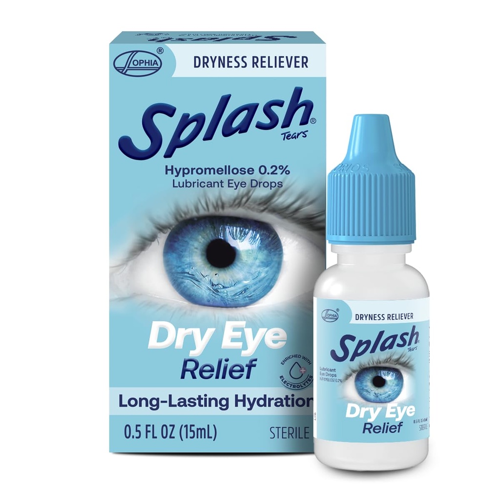 Lubricant Eye Drops for Dry Eyes, Fast Acting and Long Lasting Formula, Relieves Dryness, Grittiness, and Irritation, Moisturizing Eye Drops, Eye Care for Dry Eyes, 0.5 FL Oz, Bottle