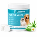 Eye Wipes Textured for Tear Stains, 100 Count Pet Tear Stain Remover Pads for Dogs and Cats, Gentle Eye Cleaning Wipes with Aloe Vera & Chamomile, Fragrance Free (1)