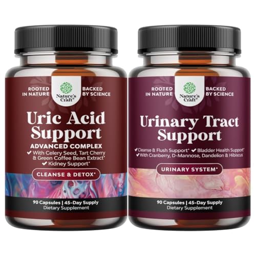 Bundle of Green Coffee Bean Extract for Uric Acid Cleanse & Detox with Turmeric, Tart Cherry & Celery Seed and D Mannose for Urinary Tract Health - High Potency D-Mannose with Cranberry Juice Powder