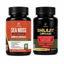 Sea Moss and Shilajit Bundle, 2 Bottle Combo with Sea Moss Complex, Spirulina, Ashwagandha, Panax Ginseng, Rhodiola and Shilajit for Men and Women, Energy and Immune Support, 60 Count