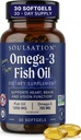 SOULSATION Fish Oil Softgels, Natural Lemon Flavor - 1200mg - Omega-3 Fatty Acids (EPA & DHA) Supports Heart, Brain, and Vision Function, Non-GMO, Gluten-Free - 30 Softgels for A 30-Day Supply