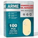 Arme Hydrocolloid Gel Bandages,Fast Healing Bandages Hydrocolloid Patch | 100Pcs Small Waterproof Bandages, Fast Healing For Wound Care & Face & Finger Hypoallergenic, Absorbs Exudate, Portable