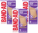 Band-Aid Adhesive Bandages, Sensitive Skin, 7 ct (Pack of 3) | Hypoallergenic | Painless Removal | Water Resistant | Eczema Friendly