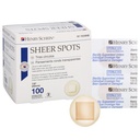 Henry Schein Sheer Spot Adhesive Bandage, 7/8", Sterile, 100 Ct | Latex Free, Sheer, Non-Stick Pad, Small Cuts and Scrapes, 100 Count Box, Perfect for First Aid Kits, Home and Medical Use