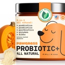 5-in-1 Dog Probiotic Powder – 100% Natural Gut Health Support with Prebiotics, Postbiotics & Enzymes - Made in USA – 30 Scoops