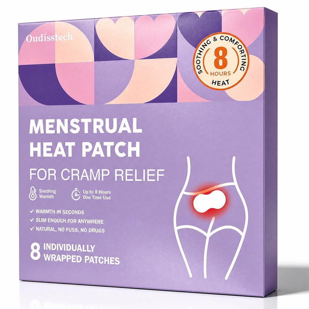 Menstrual Heat Patches 8 Count – Air Activated Self Warming Pads, Drug Free | Air Activated Self Warming | Drug Free Cramp Relief | 8 Hour Long Lasting | Portable & Discreet | Wearable Warm Pads