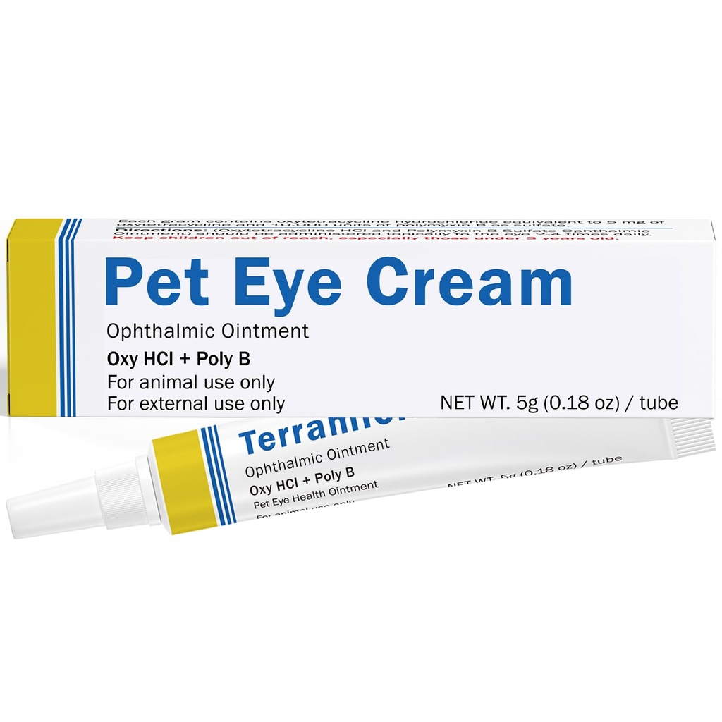 Starmixus Pet Eye Ointment, Soothes Irritation, Discharge & Tear Stains, Professional-Grade Eye Cream for Cats, Dogs, Horses, Birds, Cattle, Sheep and Puppies, Kitten - 1 Tube 5g (0.18oz)
