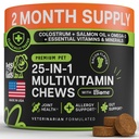 Pets are Kids 25-in-1 Dog Multivitamin for Gut, Mobility, Immunity, 60Chews | Pet Vitamins and Supplements with LBiome™, Colostrum & Salmon Oil for Gut, Allergy, Mobility & Immune Health, Bacon Flavored