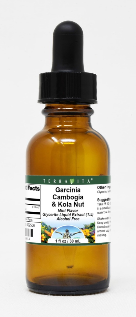 Garcinia Cambogia & Kola Nut Glycerite Liquid Extract (1:5) - Mint Flavored (1 oz, ZIN: 522506)
