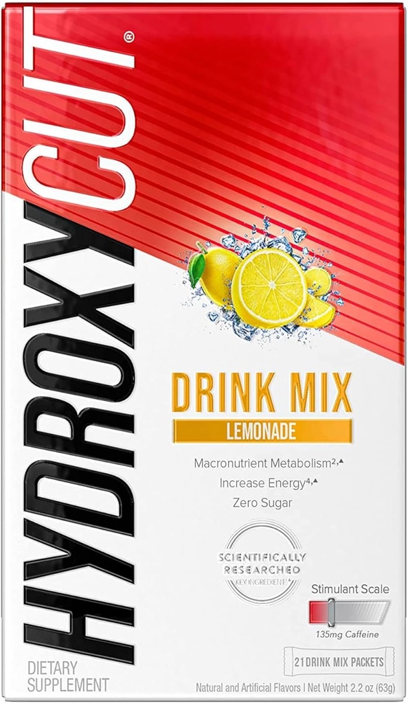 Hydroxycut drink Mix,柠檬水 - 21 旅行-Size Packets - 零卡路里或糖 - 靴子代谢,燃烧卡路里,增加能量 - 面向女性和男性