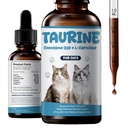 Taurine Supplement for Cats Liquid Drops, Coenzyme Q10 & L-Carnitine | Supports Heart Function, Vision, Energy & Daily Vitality with Cat Taurine, 2 fl oz