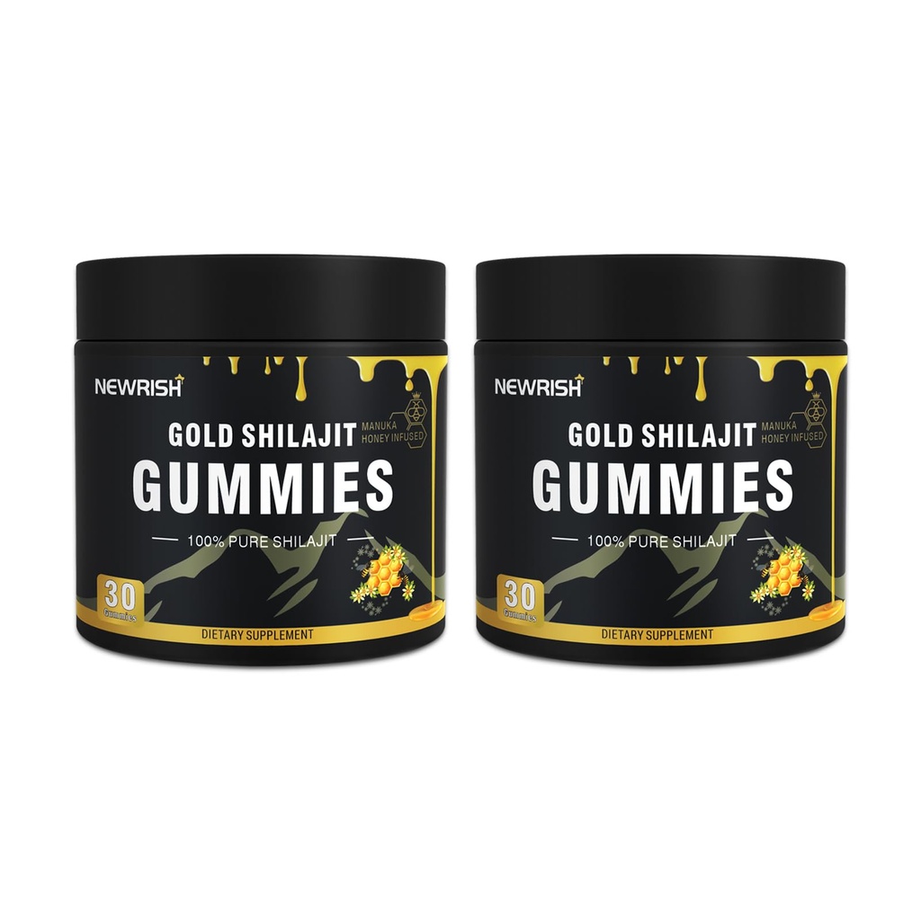 Shilajit Gummies l Manuka Honey | Himalayan shilajit |No Added Sugar I Ashwagandha, Gokshura| Fulvic Acid & 85+ Trace Minerals I for Men, Women I Non-GMO I 100% Natural & Organic I 30 Gummy