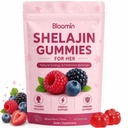Bloomin Shilajit Gummies, 60 Gummies for Women, Support Vitality Balance, Focus, Improve Mood, Replenish Energy, with Shilajit & Saffron, Mixed Berry Flavor