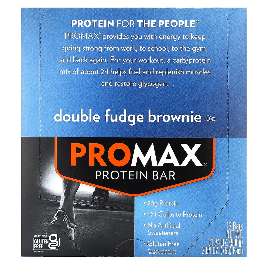Promax Energy Bar Double Fudge Brownie - 12 Bars