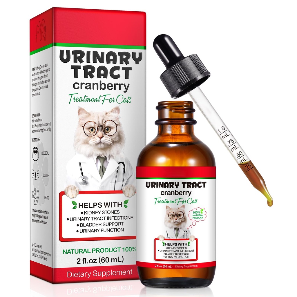 Feline Urinary Tract Health, Cat UTI Remedy, Natural Herbal Supplement, Supporting Regular Care for Urinary Health 2 fl oz