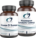Design per la salute Magnesio Glycinate Complex (60 capsule) & Vitamina D Supreme (30 Softgels) - Magnesio ad alto assorbimento con 5000 IU Vitamin D3 e Vitamina K2 / K1 - Bone, Immune & Mood
