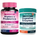 NewRhythm Digestion & Feminine Health Bundle, Probiotics, Prebiotics, Digestive Enzymes, Cranberry, Vitamin C & B6, Bundle & Save, 60 Capsules Each