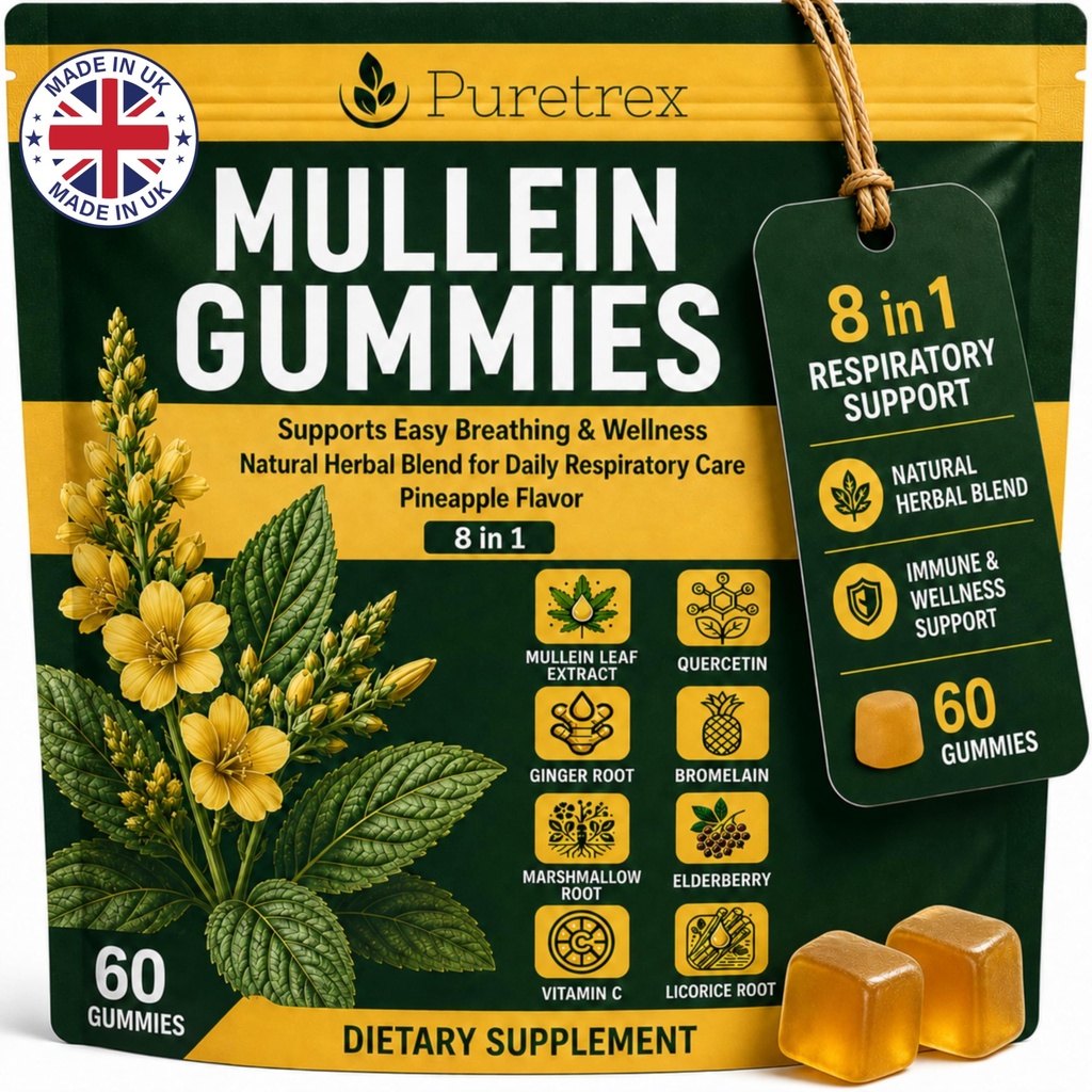 Mullein Gummies 60 Count, Elderberry, Vitamin C, Pineapple Flavor
