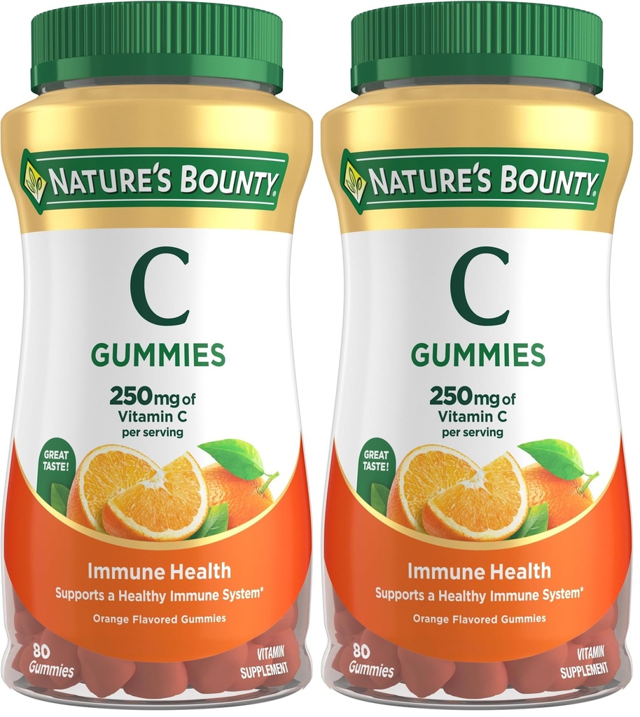 Nature's Bounty Vitamin C, Orange, 80 Count (Pack of 2)