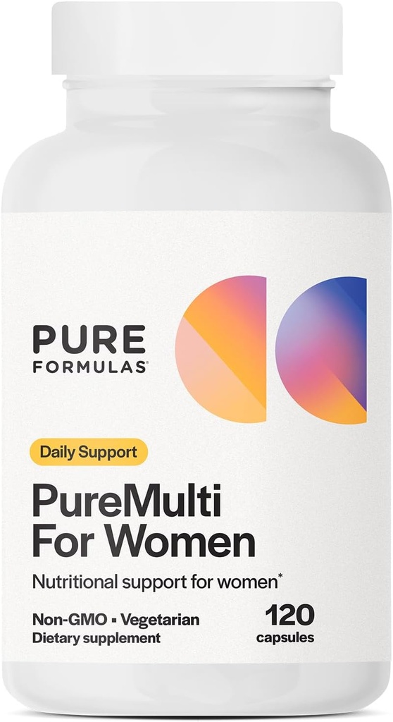 PureMethods kaip PureMultiple moterims - Visapusiškas multivitaminų moterims su svarbiausiais mitybos ir žolinės paramos moterims Daily Multivitaminai mitybos parama ne GMO - 120 kapsulės