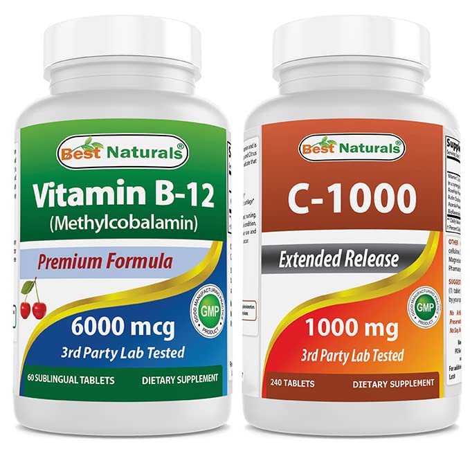 Best Naturals Vitamin B-12 6000 mcg & Vitamin C 1000 mg