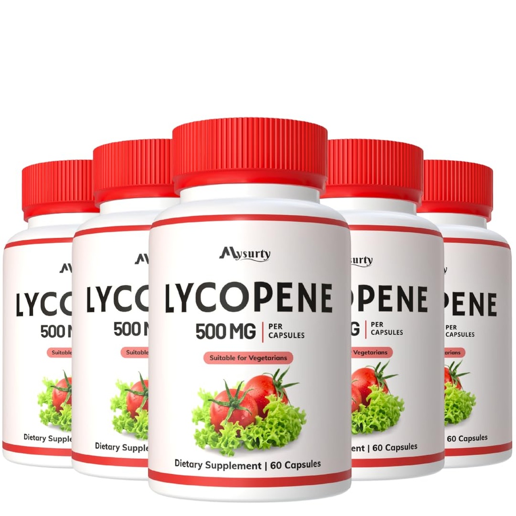 Lycopene | Lycopene Supplements for Men | lycopene 500mg | Supplements for Women - 60 Capsules (Pack 5)