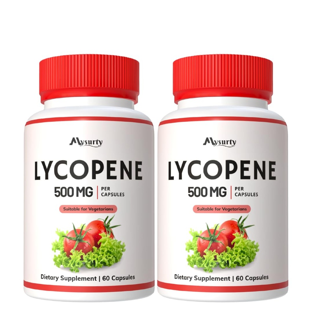 Lycopene Supplements for Men | lycopene Supplement | Lycopene 500mg | Capsules for Men & Women - 60 Capsules (Pack 2)