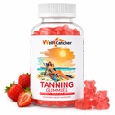 Tanning Gummies Supplement for Women Men: Daily Bronze Tanning with Astaxanthin Beta-Carotene L-Tyrosine Lycopene, Melanin Supplement for Natural Glow Skin Sun Sensitivity Strawberry Flavor 30 Days