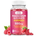 Magnesium Glycinate Gummies 500mg Magnesium Supplement with Calcium, Zinc, Vitamin C, B6, D3-Calm Chewable Gummies for Kids & Adults-Sleep, Mood & Muscle Support-Raspberry Flavor, 60 Gummies