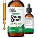 Wild & Organic Dong Quai Tincture - Menopause Supplements for Women - 2 oz | Angelica Root Supplements - Dong Quai Root Liquid Extract Drops - Angelica Sinensis Herb - Add to Tea - No Sugar,Alcohol-Free
