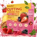 Cutting Drink Mix, Berberine, Chromium, FOS, Magnesium Citrate, Yerba Mate & 5-HTP, Energy & Gut Health, Metabolic Support, Sugar-Free, Vegan, Non-GMO, Strawberry Açaí Flavored - 30 Sticks