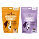 Omega 3 + Calming Chews for Dogs | Helps with Dog Anxiety, Separation & Barking | Fish Oil for Dog Shedding, Skin Allergy, Itch Relief | 90 Chews Each