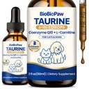 Taurine for Cats & Dogs Liquid Drops with L-Carnitine, CoQ10, Omega-3 | Taurine Supplement Supports Heart, Immune, Brain, Vision, Metabolism & Vitality for Kitty Made in USA 60 ml (Chicken Flavor)