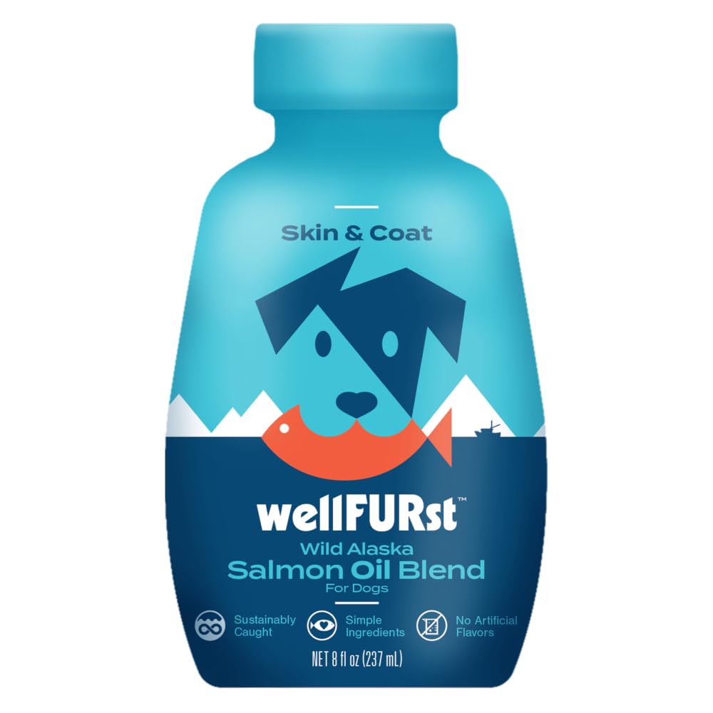 Wild Alaska Salmon Oil for Dogs, Omega-3 EPA & DHA Supplement,8oz | Made with Wild Alaska Salmon & Pollock Oil, Rich in Omega-3 EPA & DHA, To Support Healthy Skin, Coat, and Overall Wellness