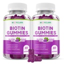 Sugar Free Biotin Hair, Skin & Nails Gummies, Supports Healthy Hair, Skin and Stronger Nails, with Vitamin C, Zinc Chewable Vitamin B7 Supplements for Women & Men, Vegan, Non-GMO, Grape, 120 Count