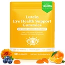 Lutein Gummies, Lutein and Zeaxanthin Supplements with Lutein 40mg & Zeaxanthin 8mg, Eye Vitamins Gummies for Eye Health Supplements, Seniors Adults & Teens Vision Health, Vegan, 60 Gummies