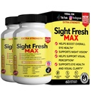 Sight Fresh MAX Vision Support Supplement, 60 Capsules, Extra Strength Eye Health Formula with Bilberry, Lutein, Vitamins, 30 Day Supply (2)