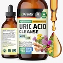 BIO KRAUTER Acid Uric Support Tincture - Natural Nerki Suplement w / Tart Cherry, Ostle mleka, Turmeric Herbal Liquid Extracts - Vegan Drops 4 Fl.Oz.