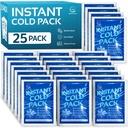 25 Pack Instant Ice Packs for Injuries, Disposable First Aid Cold Packs | No Freezer Needed, 6"x4.5" Instant Cold Packs for Injuries, Disposable Ice Packs for Kids, Postpartum Cold Compress