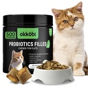 Probiotics for Cats Chews 500PCs - Digestive, Gut Health & Diarrhea Support - Probiotic Chews for Feline - Crunchy & Creamy with Cat Probiotics, Enzymes & Natural Ingredients - Salmon
