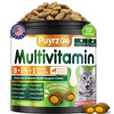 Puyrzoe Taurine for Cats, Cat Vitamins Treats, 500 Crunchy Chews | Cat Multivitamin with 14 Vitamins and Minerals, 8-in-1 Support - Immune, Urinary, Heart, Skin & Coat, Eyes, Brain, Bone