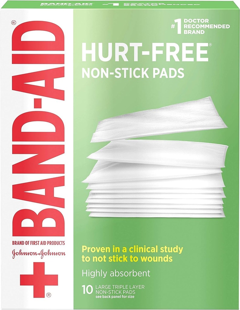 Johnson & Johnson Red Cross First Aid Triple Layer Non-Stick Pads 3 X 4-10 ct, Pack of 5